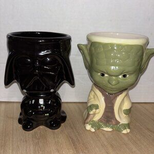 Star Wars Galerie Yoda 2005 Darth Vader 2006 Lot Ceramic Goblet Mug